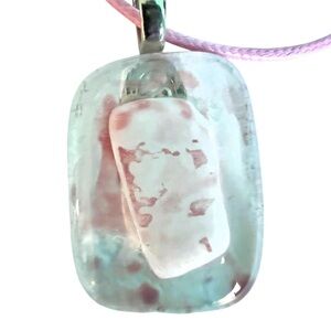Pink Cotton Candy Art Glass Pendant